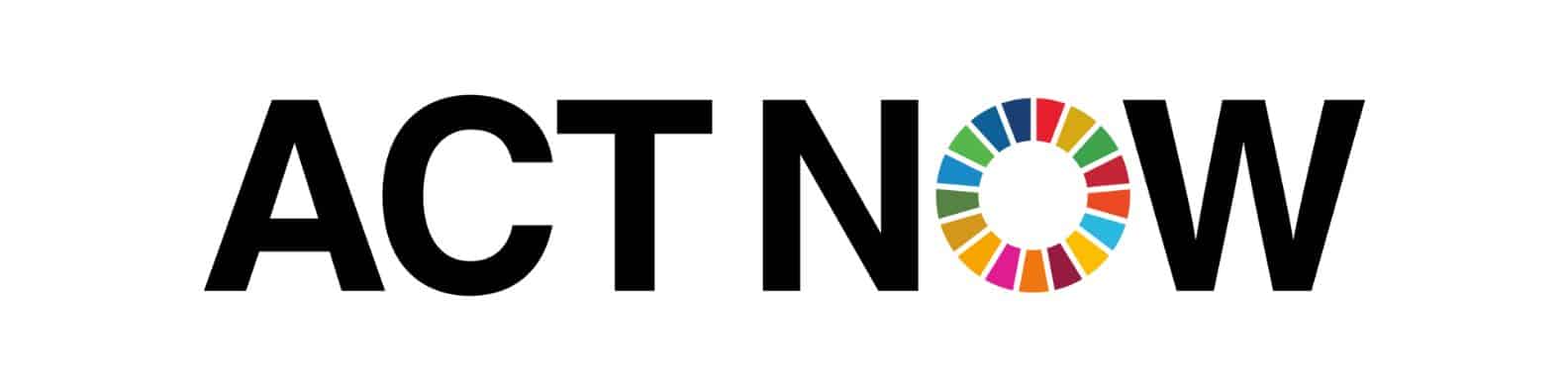 The UN's Act Now logo calling on all individuals to make a difference using circle of colors in overall SDG logo