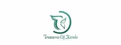 Treasures of Kerala Logo in Green text on white background