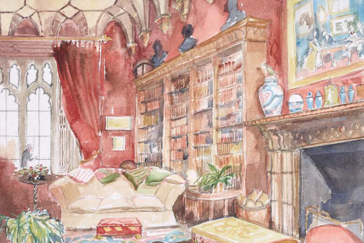 painting of library